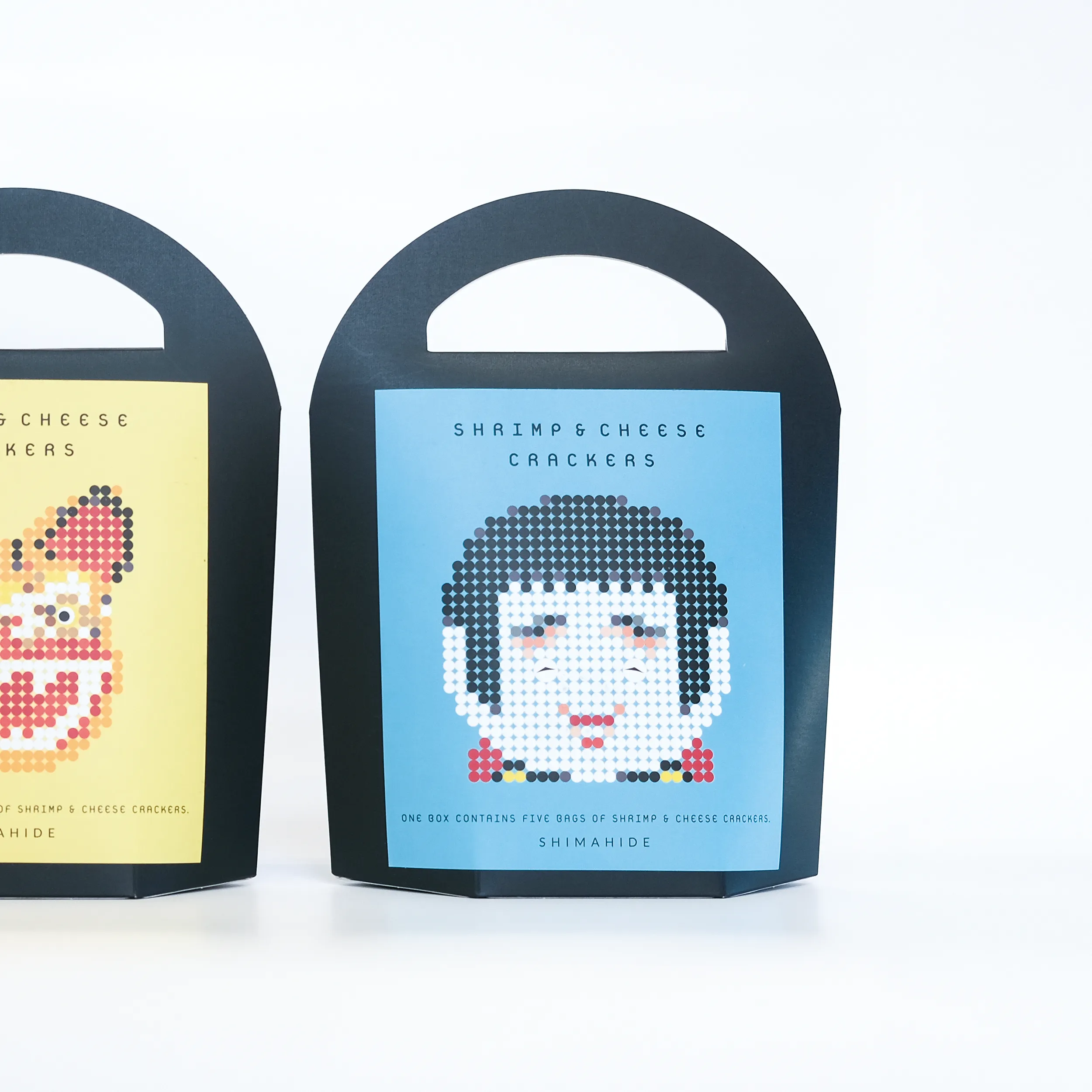 香川の張子人形をドットイラストで表現したをモチーフにした菓子パッケージデザイン