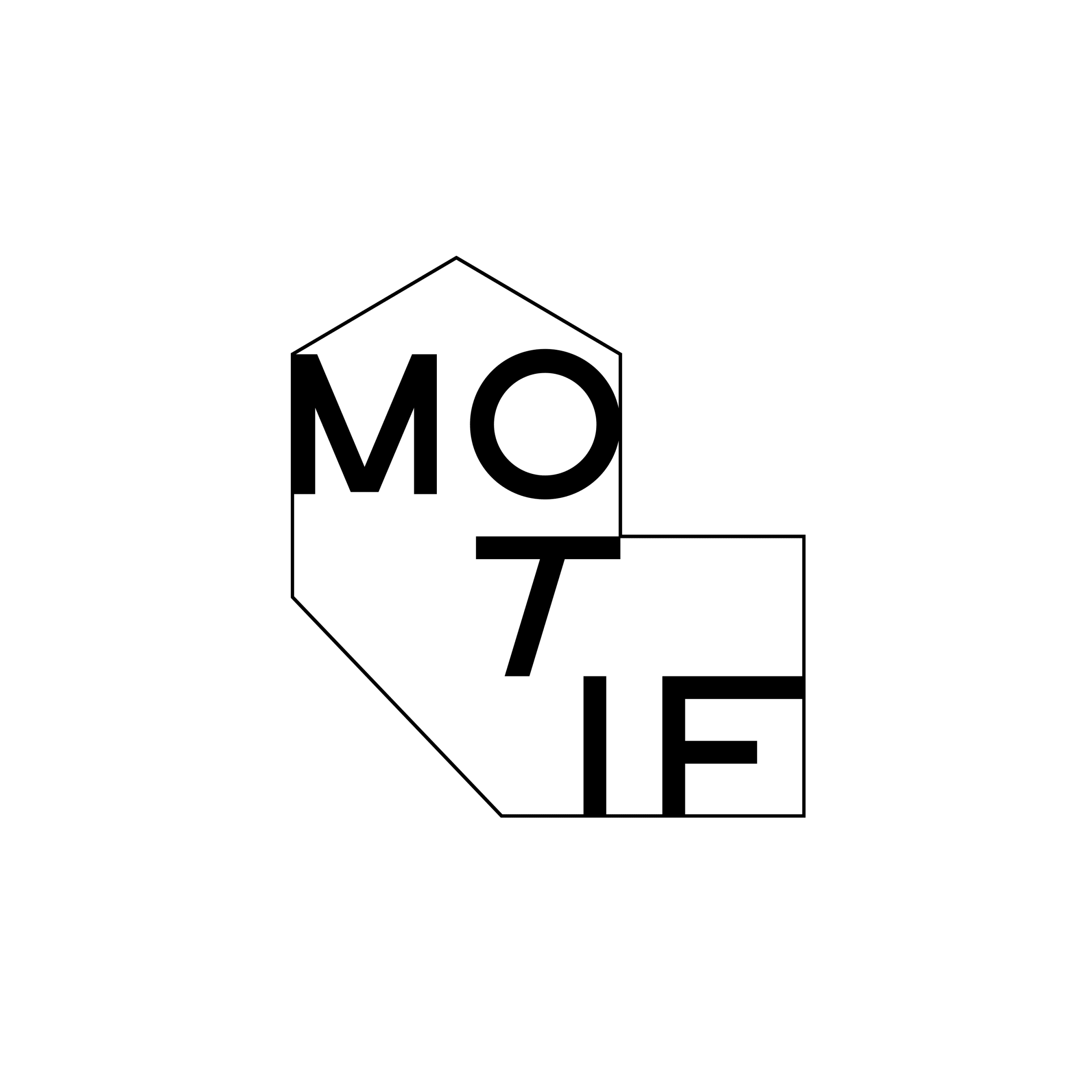 香川県三豊市にあるアートギャラリーMOTIFのロゴ 白背景に入れた状態